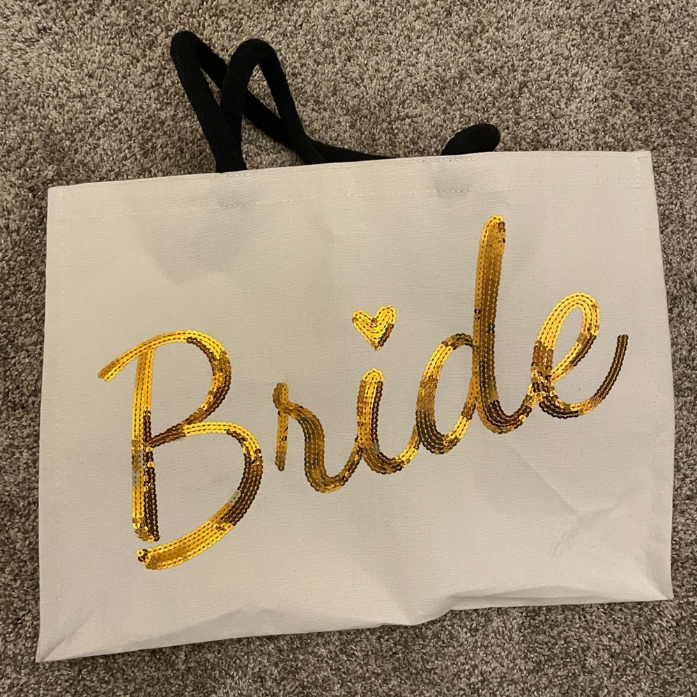 White bride tote bag
